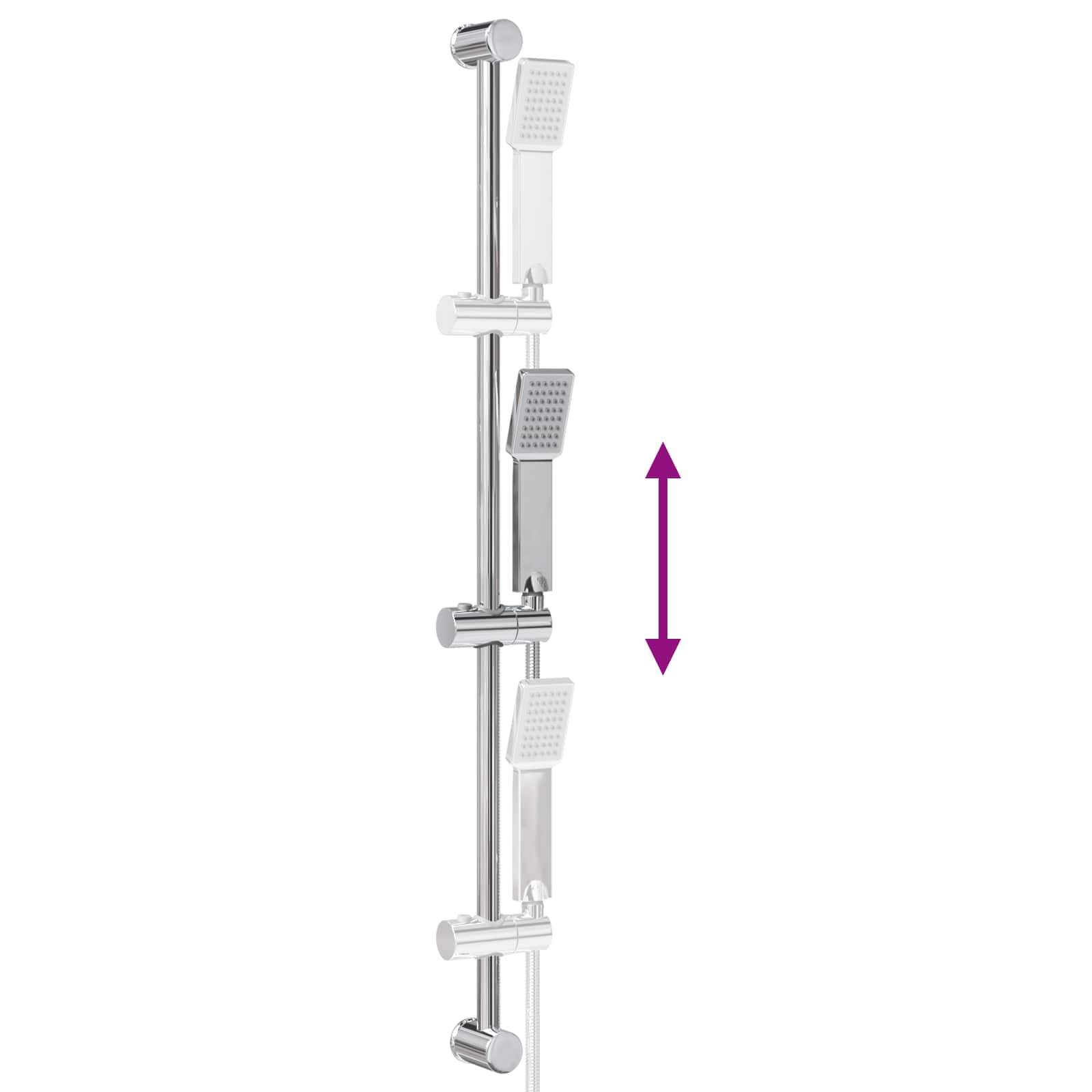 Duschsystem-Set Chrom 70 cm Edelstahl