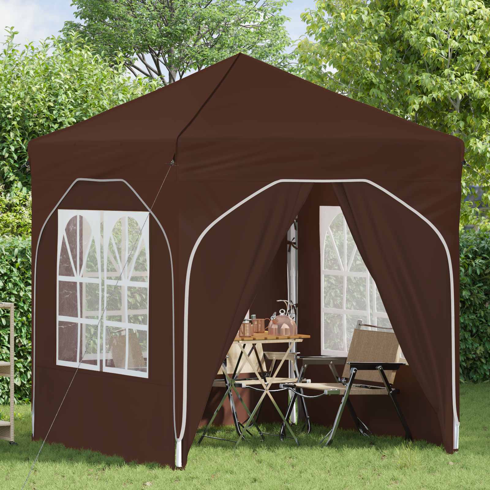 Pop-up Partyzelt 194 x 194 x 245 cm Creme