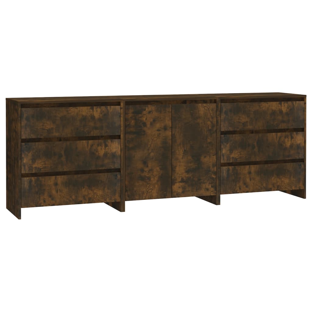 3-tlg. Sideboard Weiß Holzwerkstoff