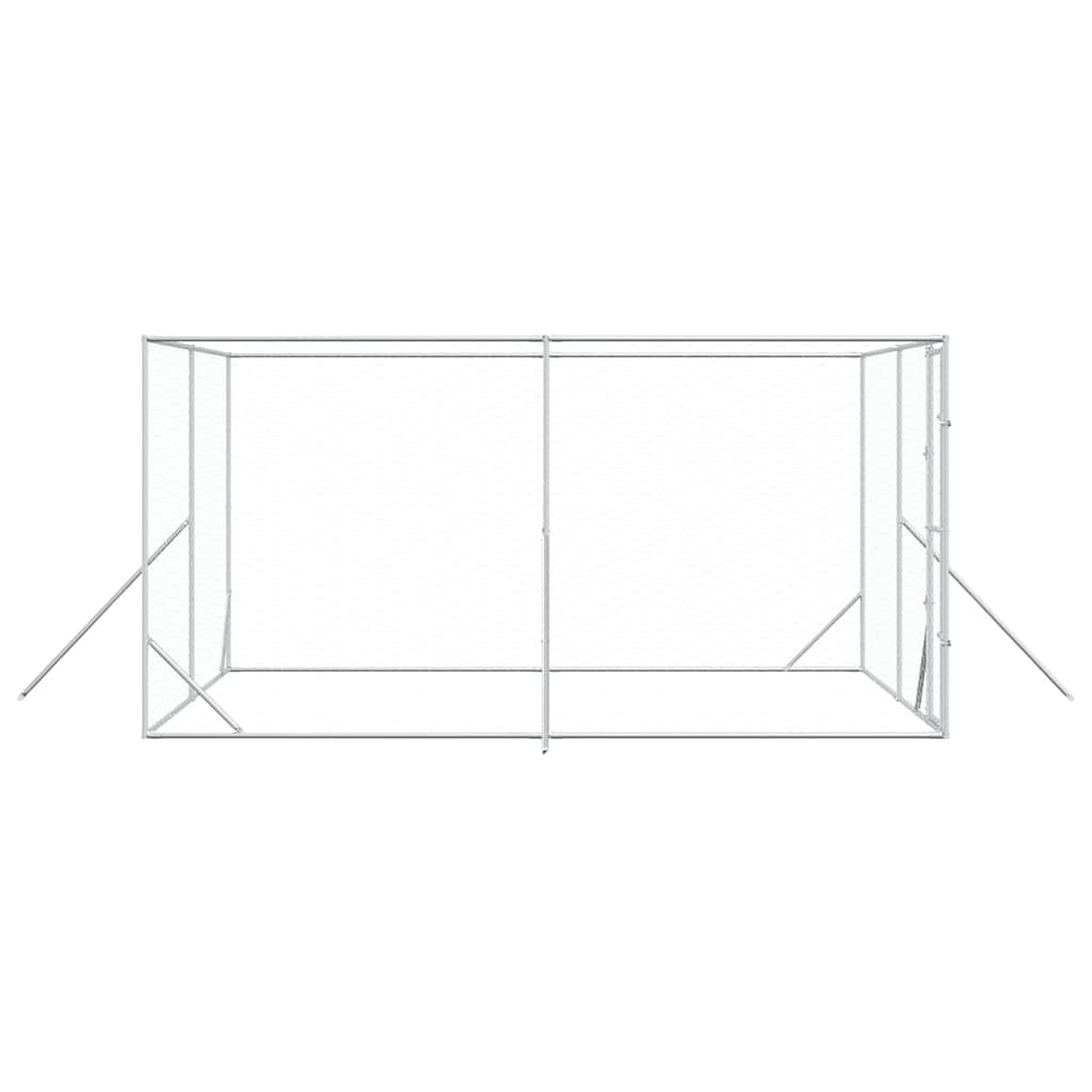 Outdoor-Hundezwinger Silbern 2x2x2 m Verzinkter Stahl