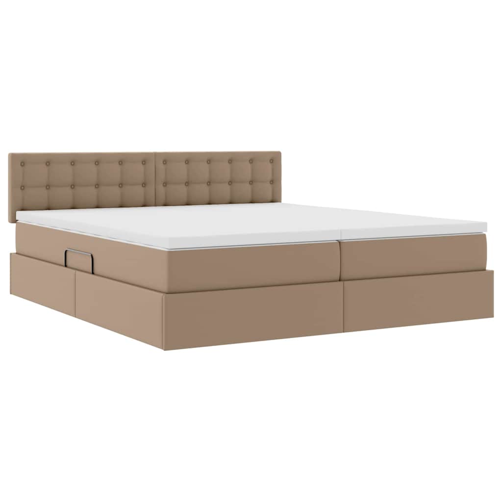 Bett mit Stauraum und LED Schwarz 180 x 200 cm Kunstleder