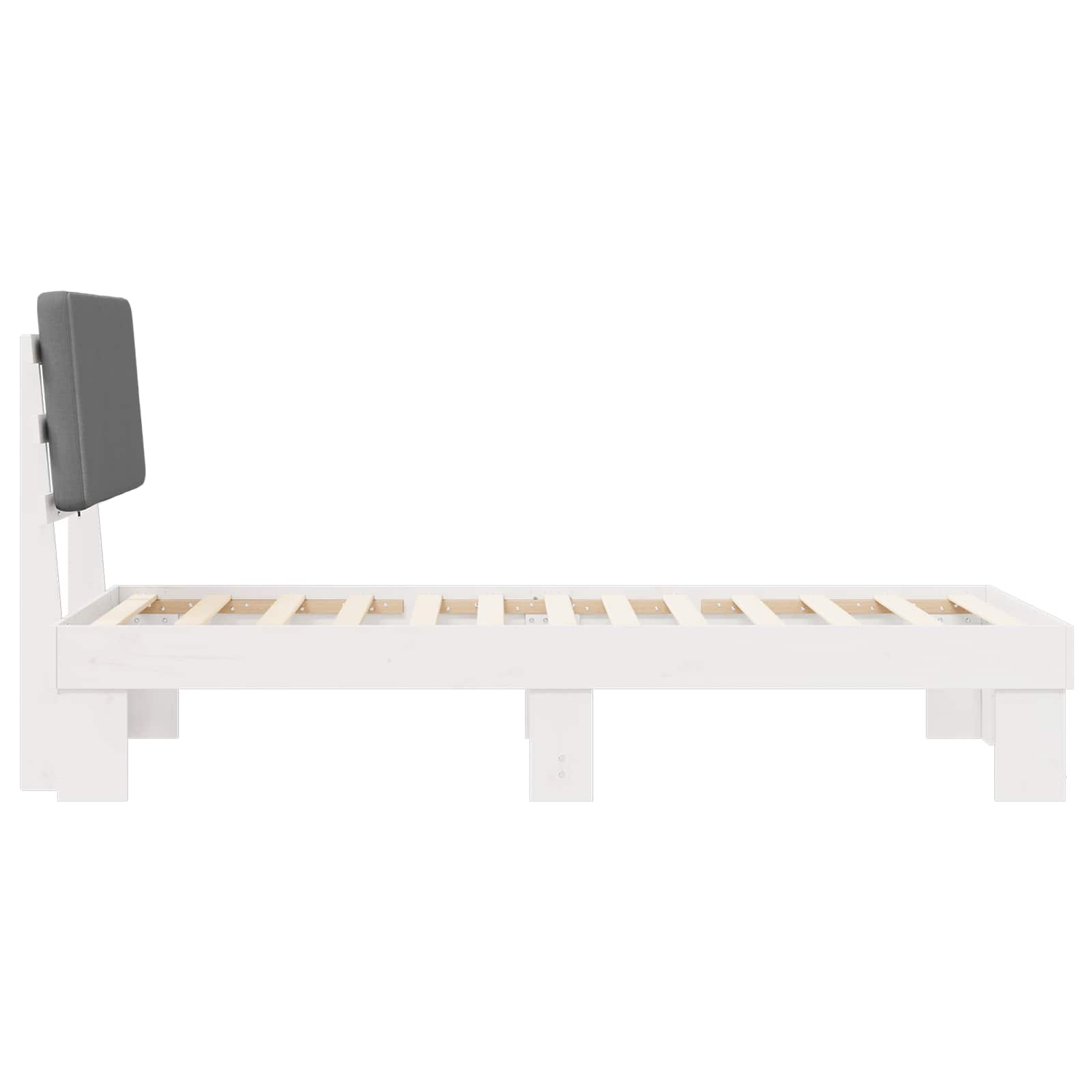 Bettgestell mit gepolstertem Kopfteil Hellgrau 200 x 200 cm