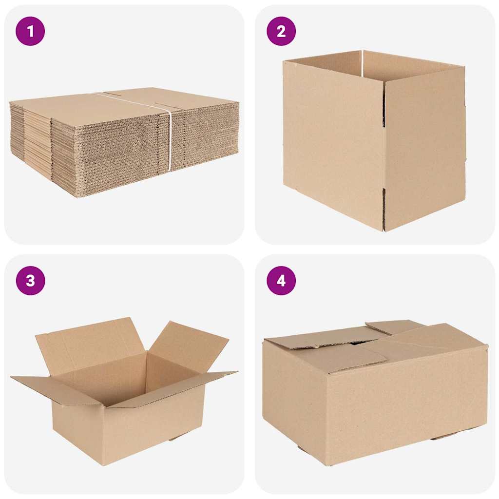 Faltbox mit Speicher 50 pcs Natur 15 x 15 x 8 cm Karton