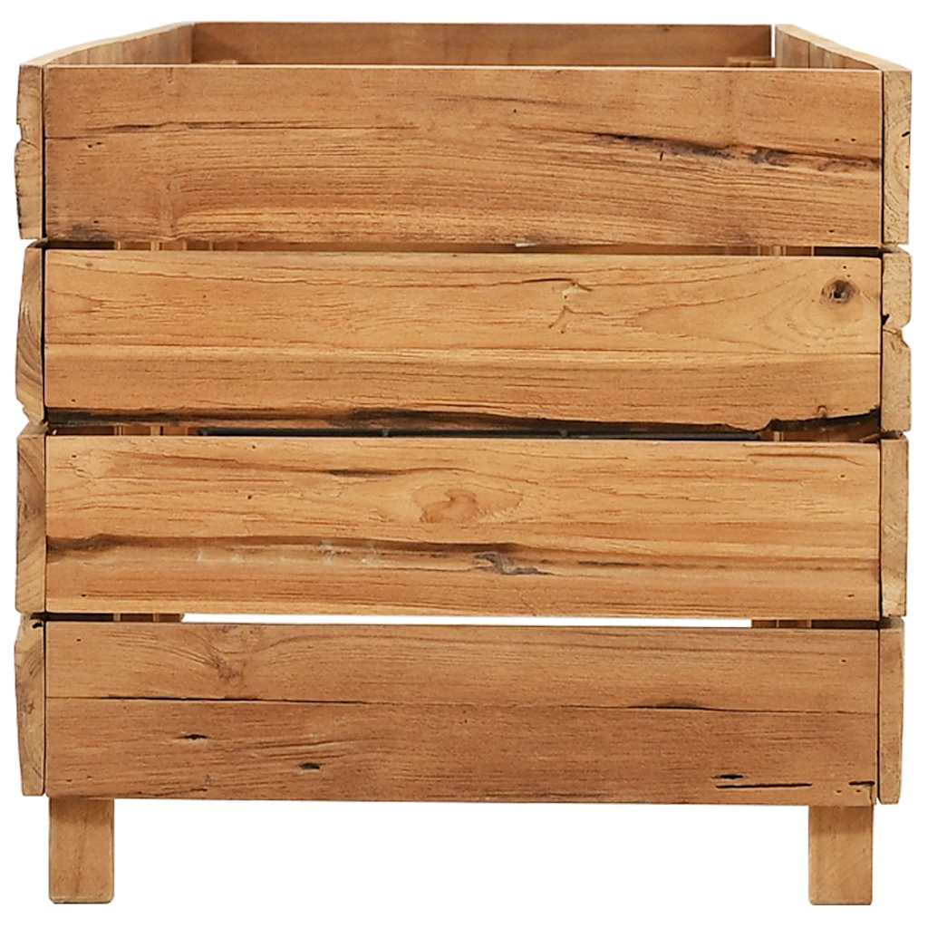 Hochbeet 100x40x72 cm Teak Altholz und Stahl