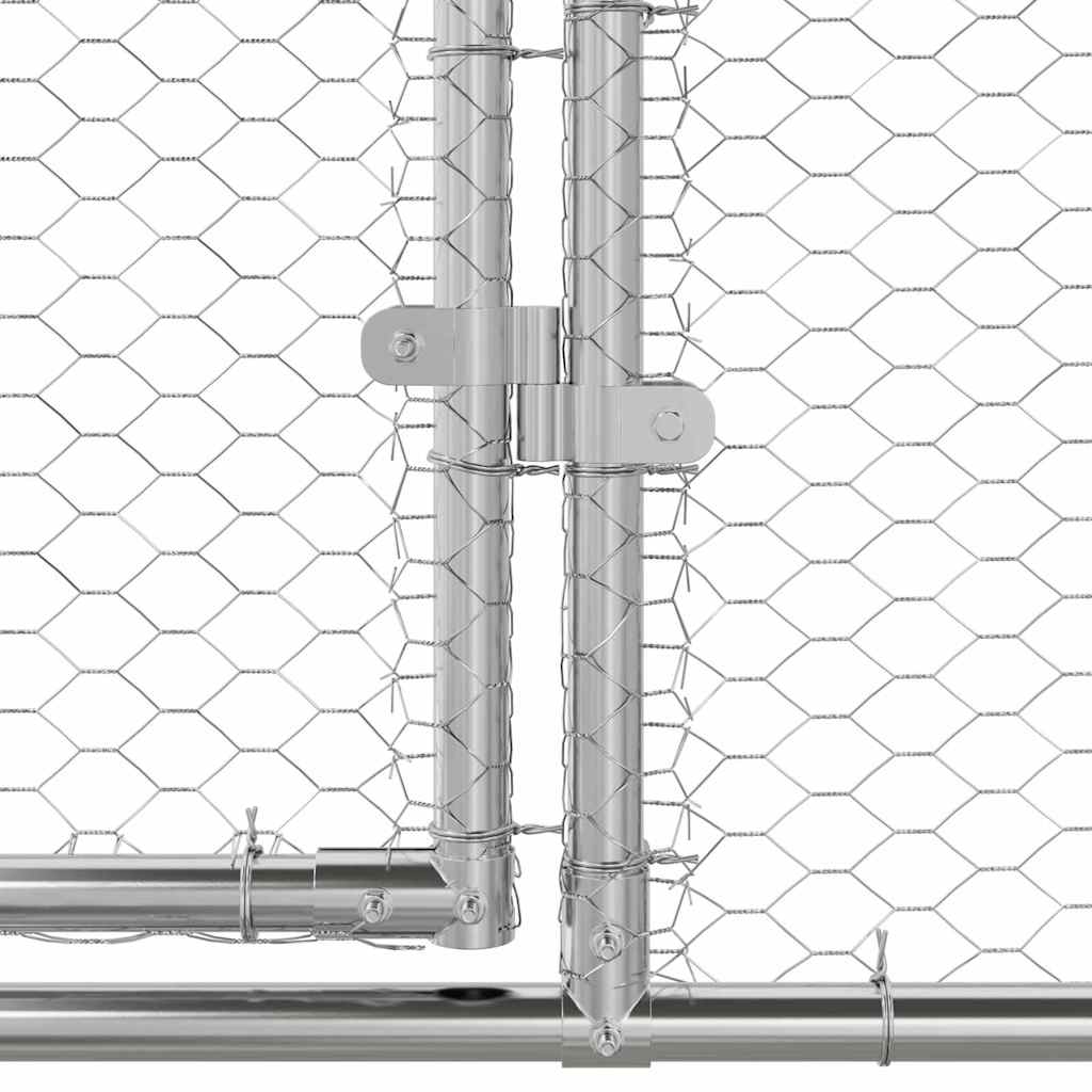 Hühnerkäfig 2 pcs Silber 400 x 200 x 200 cm Verzinkter Stahl