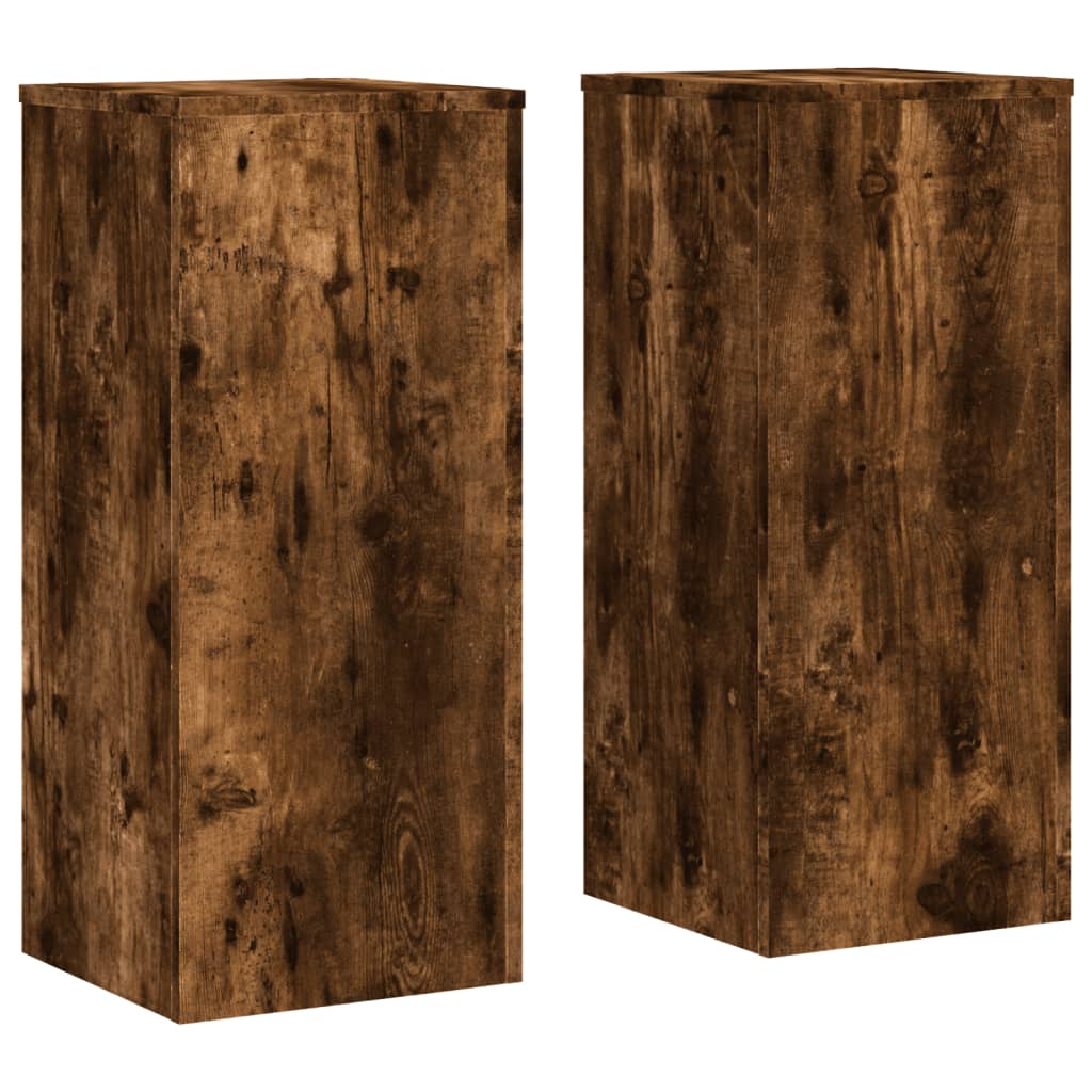 Pflanzenständer 2 Stk. Weiß 33x33x100 cm Holzwerkstoff