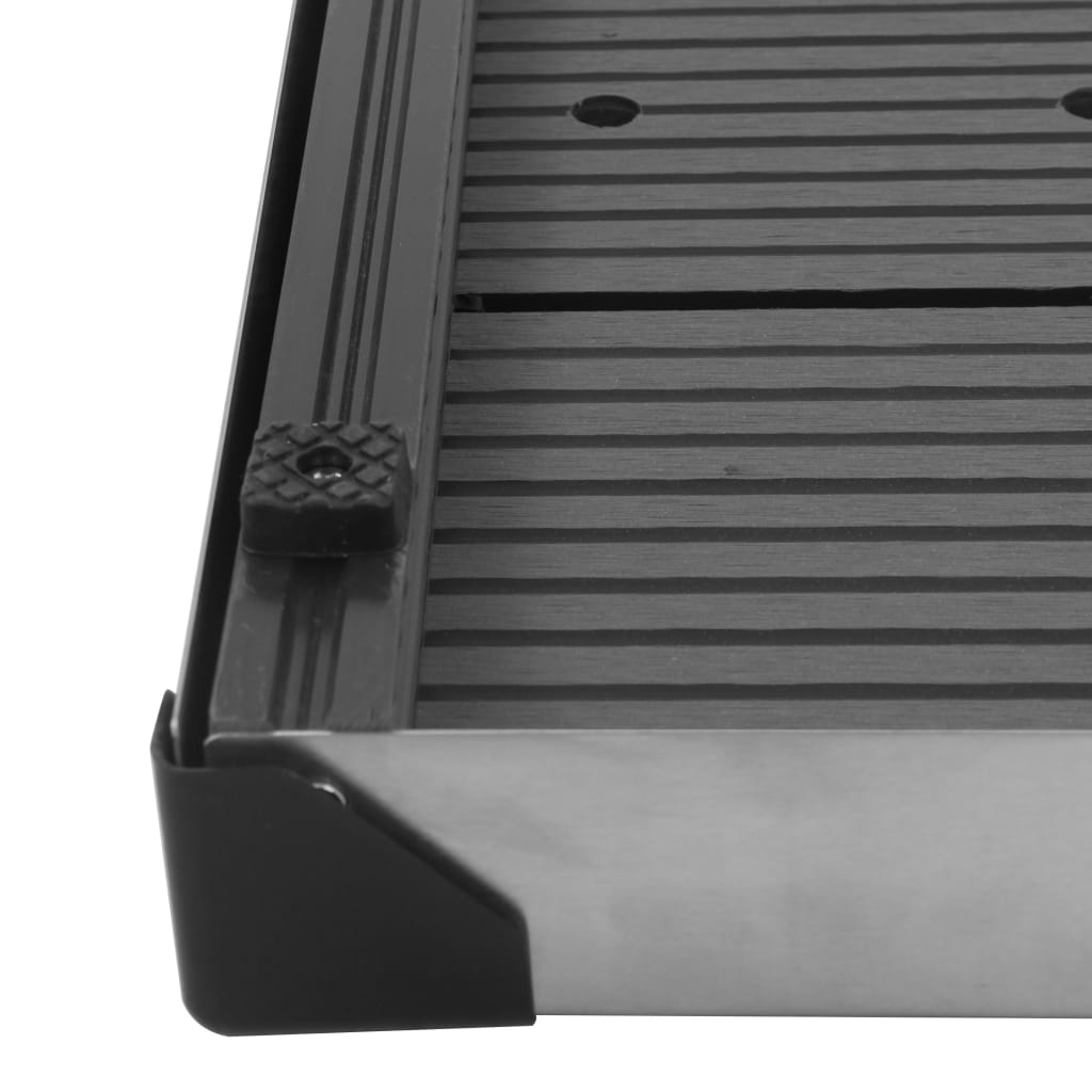 Garten-Duschwanne WPC Edelstahl 110 x 62 cm Braun
