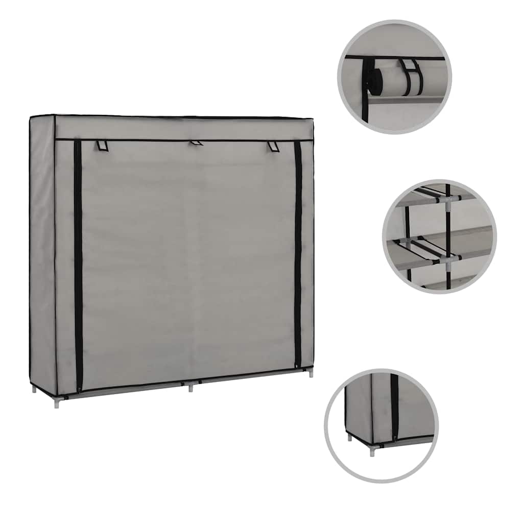 Stoff Schuhschrank mit Abdeckung 115 x 28 x 110 cm Schwarz