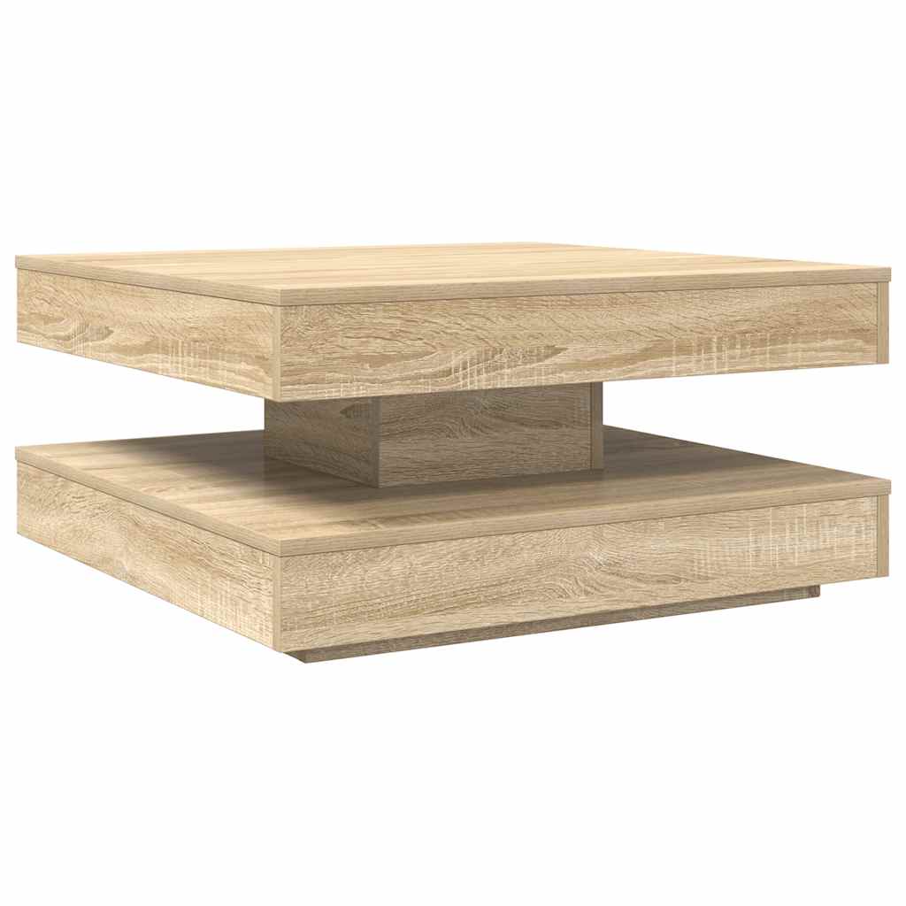 Couchtisch 360-Grad Drehbar Weiß 90x90x34,5 cm
