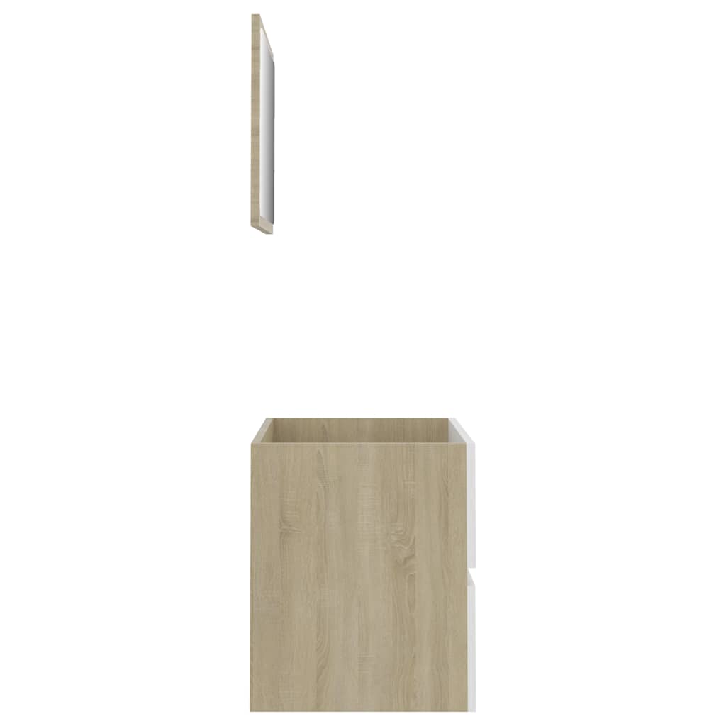 2-tlg. Badmöbel-Set Weiß Holzwerkstoff