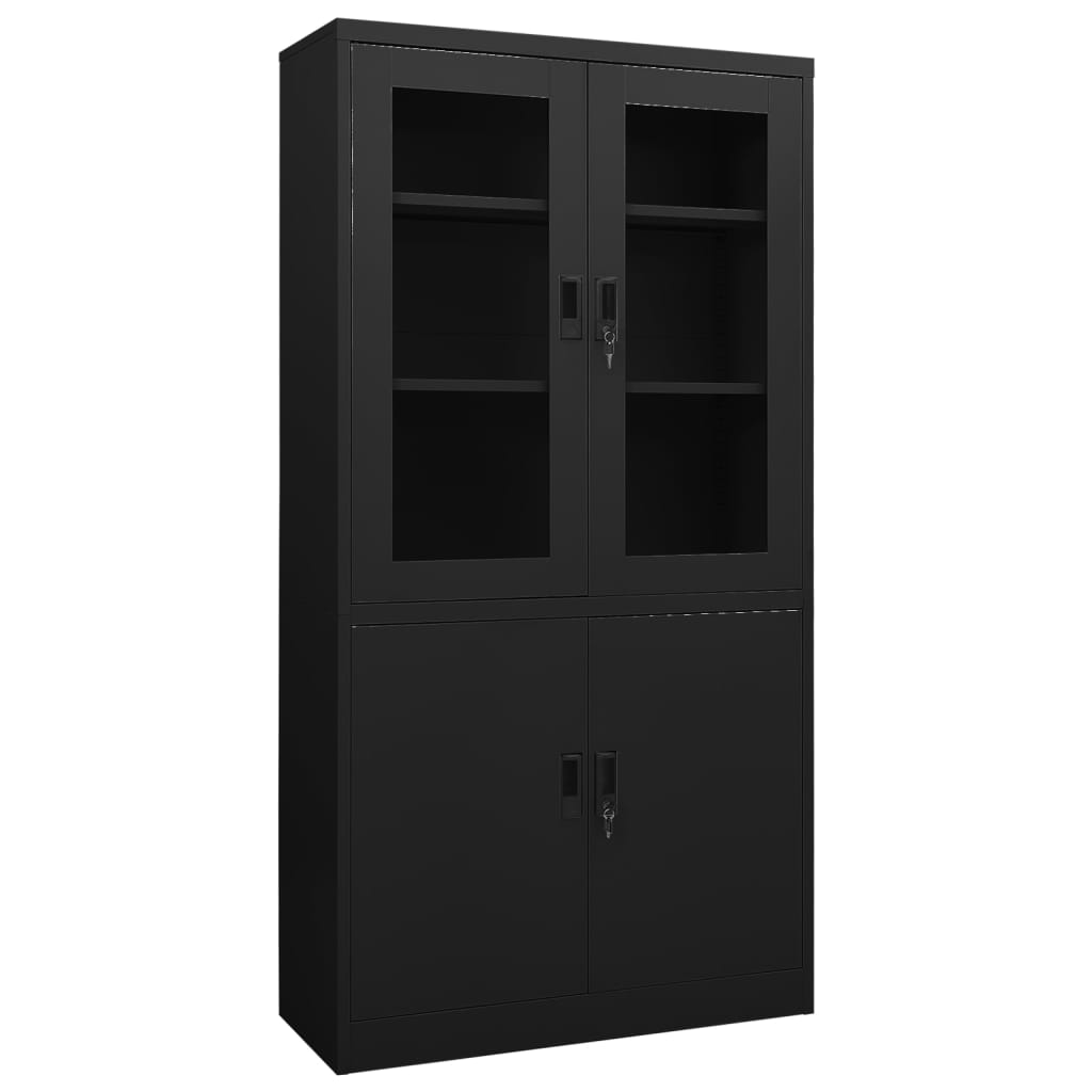 Büroschrank Weiß 90x40x180 cm Stahl