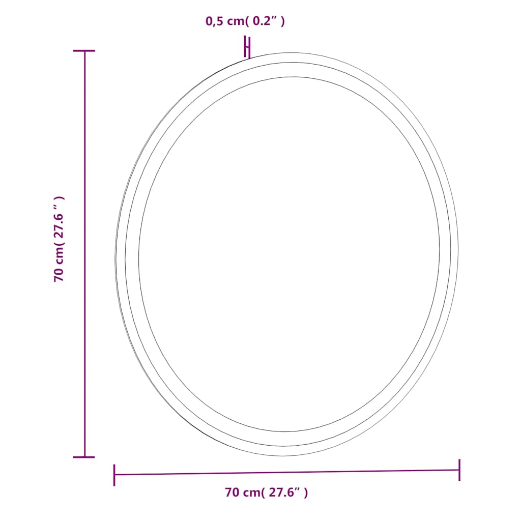 LED-Badspiegel 30 cm Rund