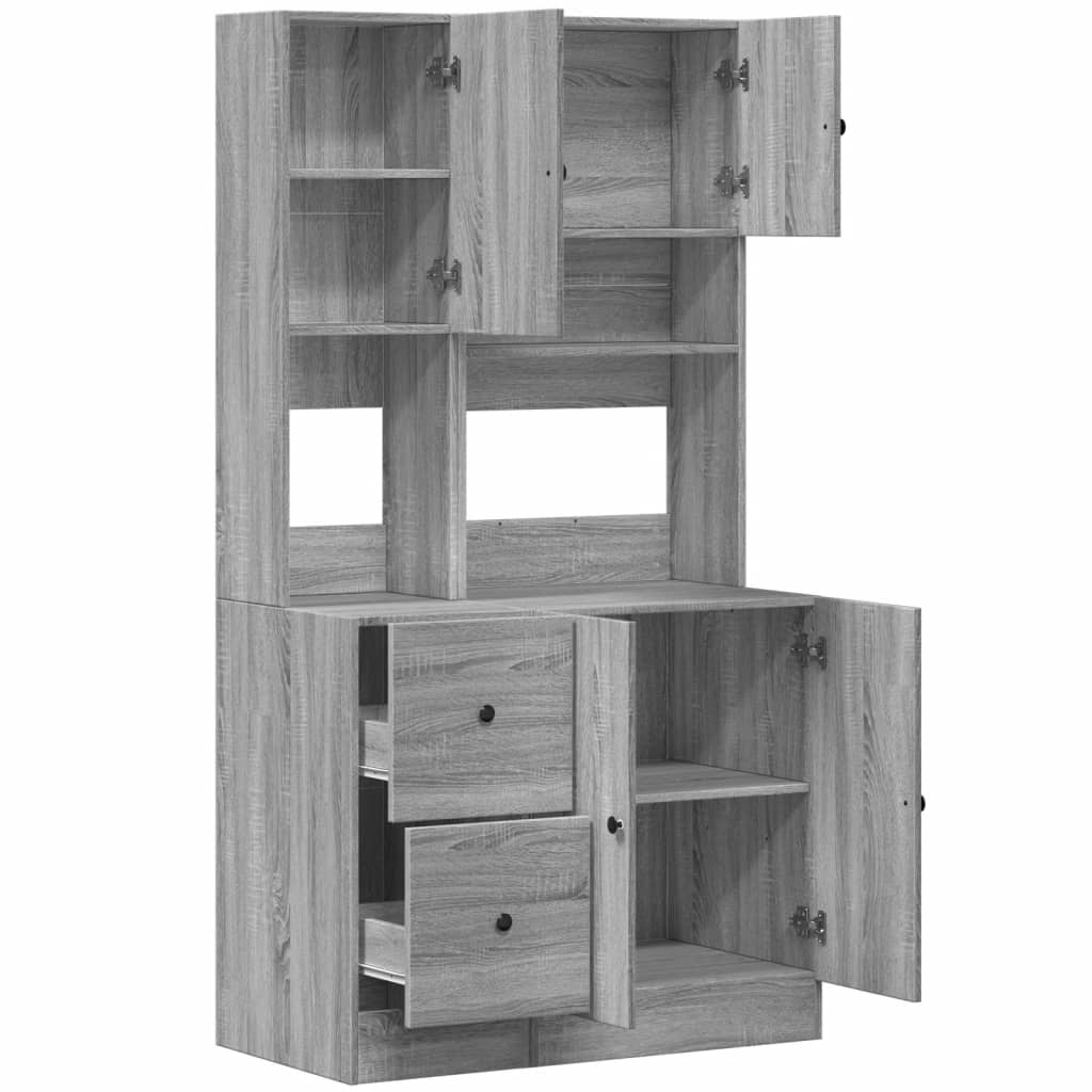Küchenschrank Weiß 95x50x180 cm Holzwerkstoff