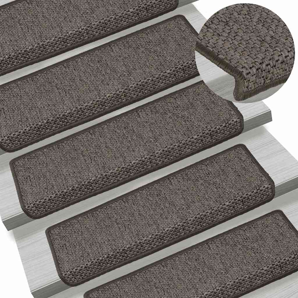 Treppenmatten Selbstklebend Sisal-Look 15 Stk. 65x21x4 Platina