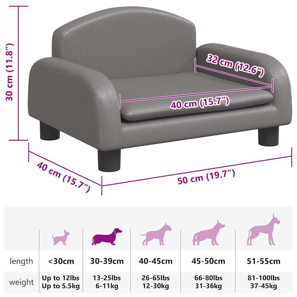 Hundebett Dunkelgrau 70x45x30 cm Stoff