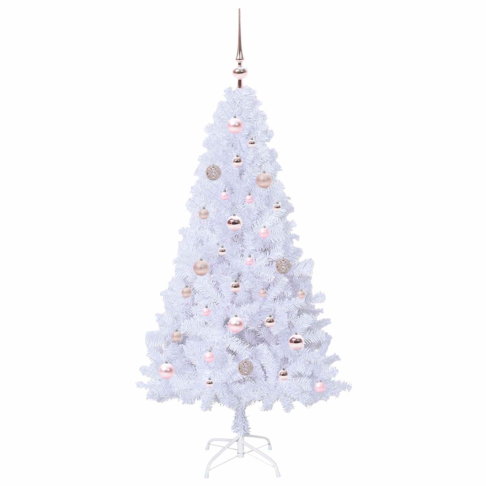Künstlicher Weihnachtsbaum Weiß 120 cm PVC und Stahl
