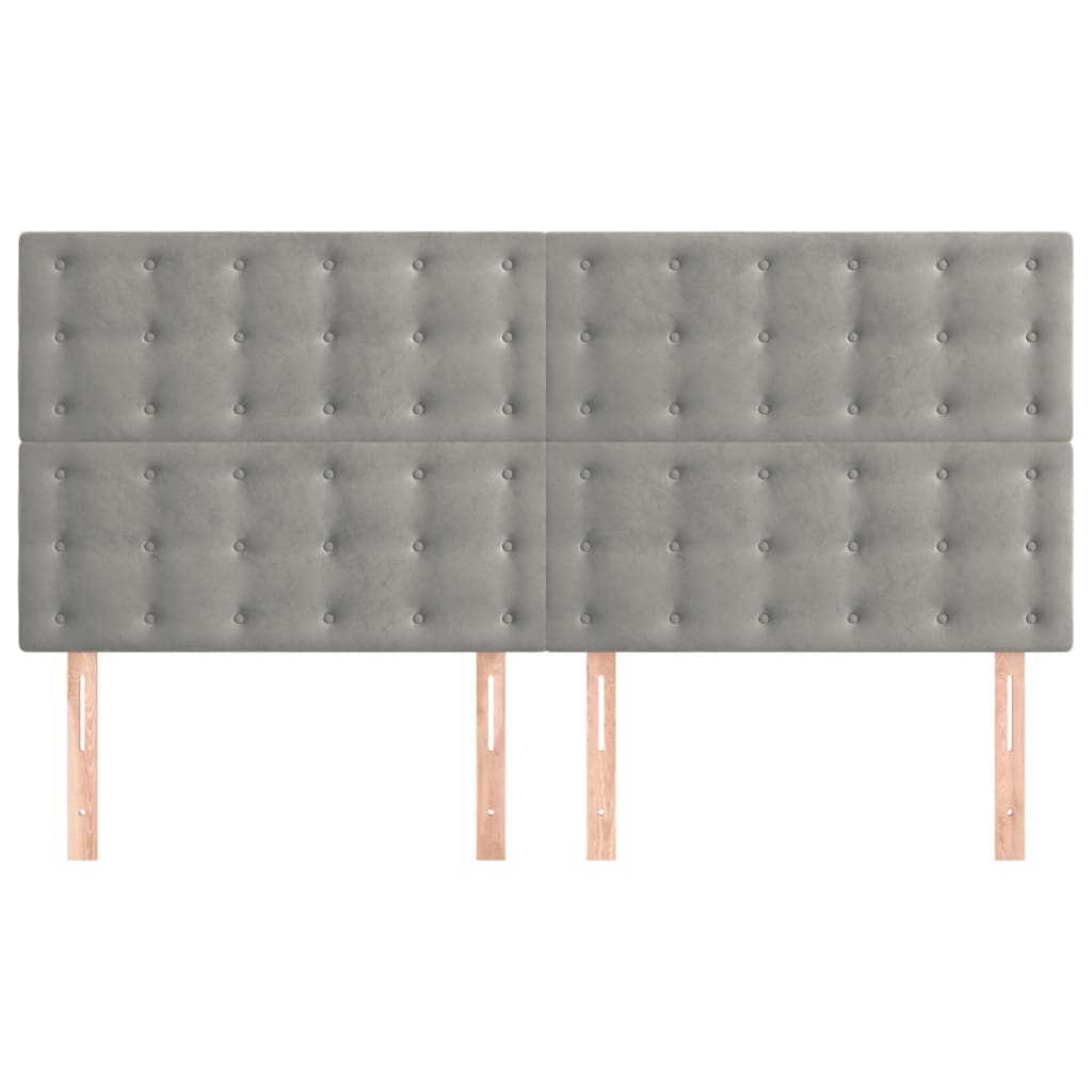 Kopfteil Hellgrau 80x5x118/128 cm Samt
