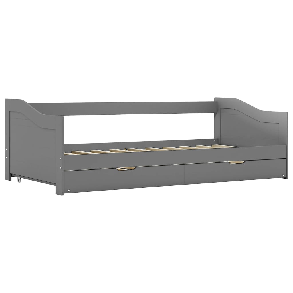 Ausziehsofa Bettgestell Weiß Kiefernholz 90×200 cm