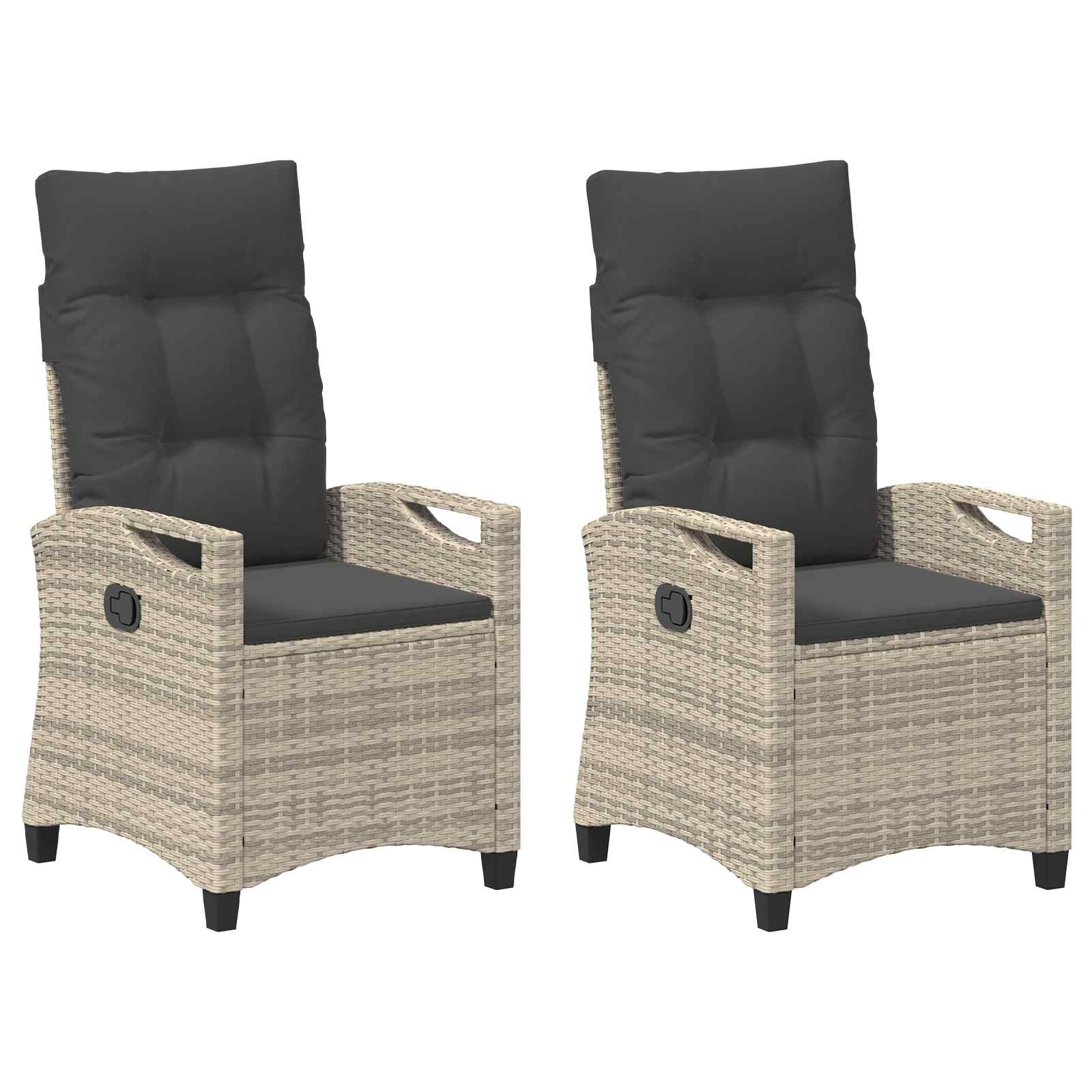 Gartenstuhl 2 pcs Schwarz 56 x 64 x 94 cm Stahl und Polyester