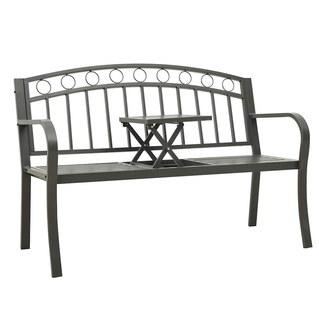 Gartenbank Grau 120 cm Stahl