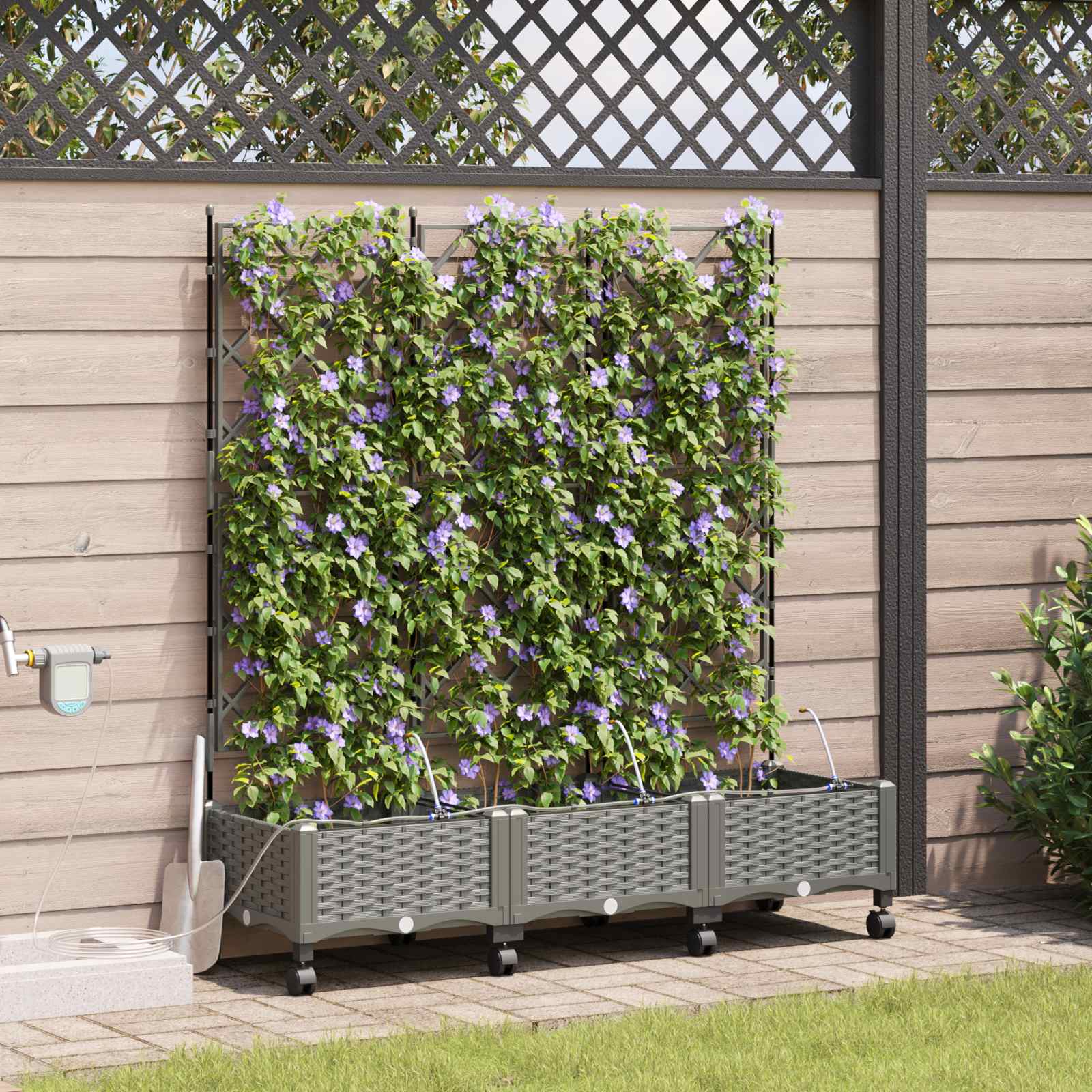 Garten-Pflanzgefäß 4 Stk. Braun 160 x 40 x 22 cm PP
