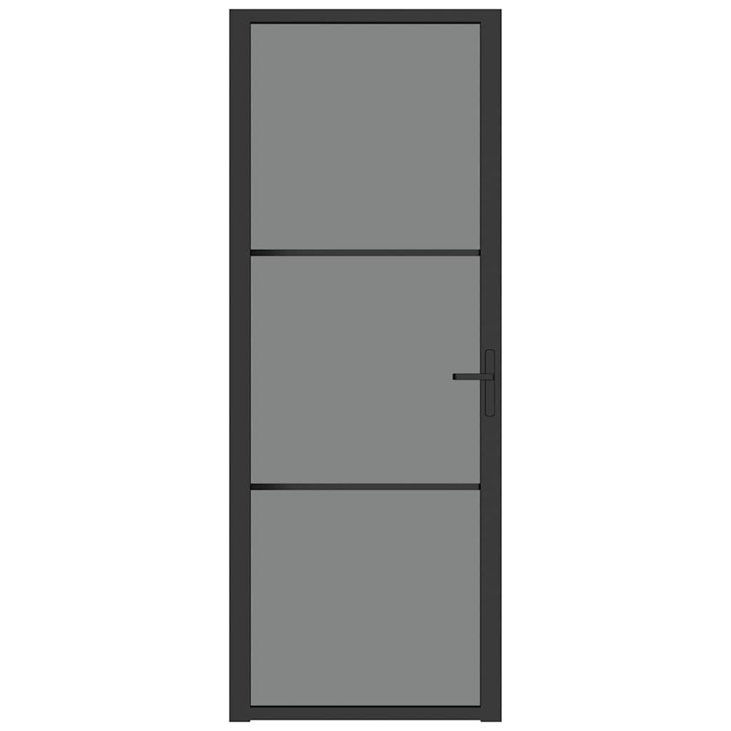 Innentür ESG Glas und Aluminium 76x201,5 cm Schwarz