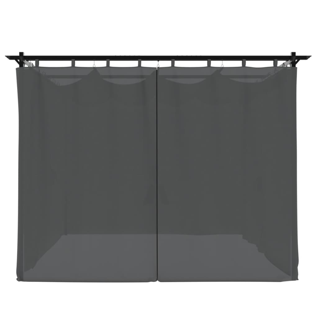 Pavillon mit Vorhängen Creme 3x3 m Stahl