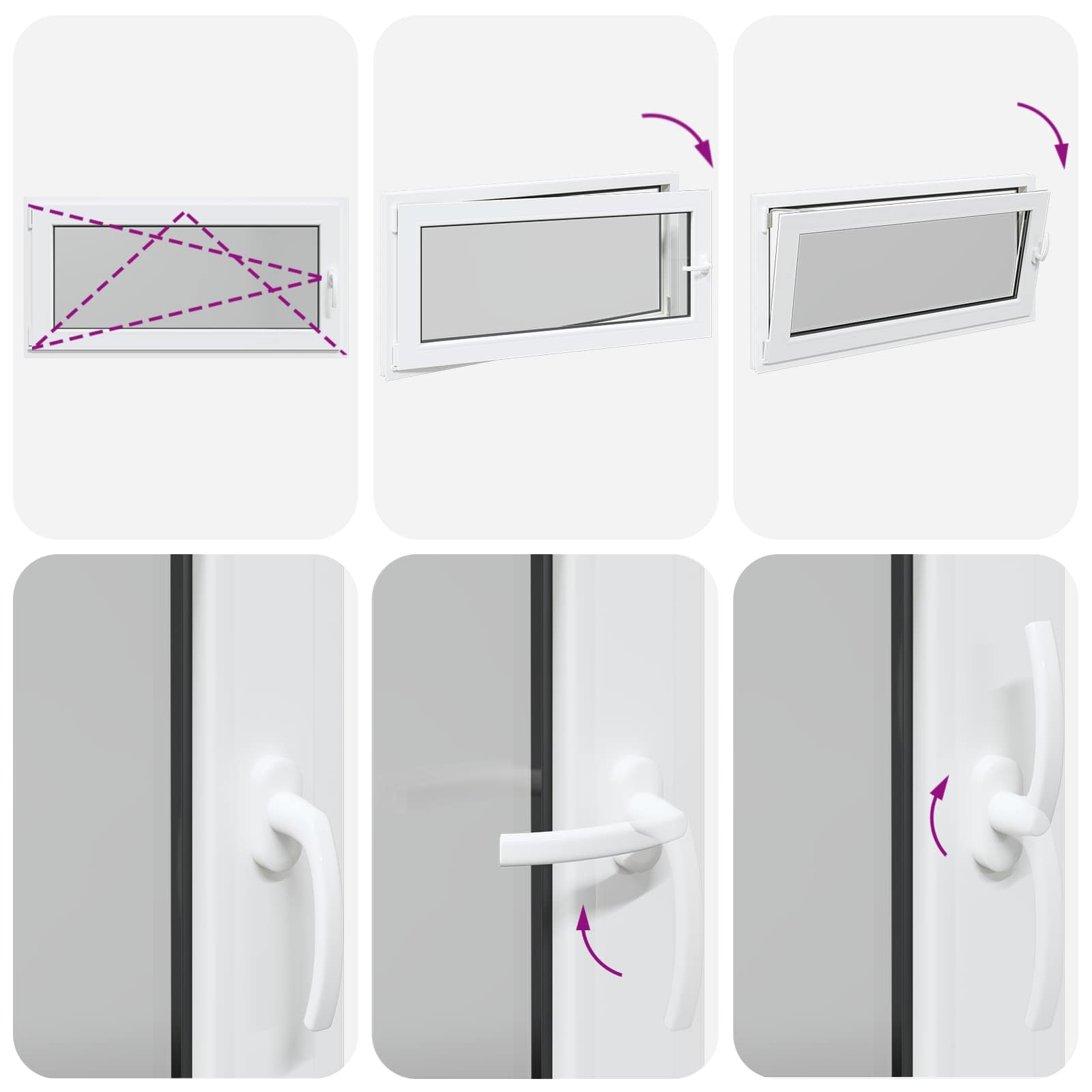 Kellerfenster RISOR 50 x 50 cm PVC und Glas Weiß