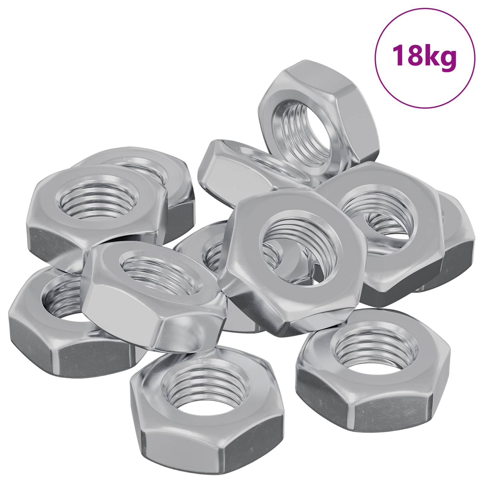 Sechskantmutter 2 pcs Silber M6 Metall