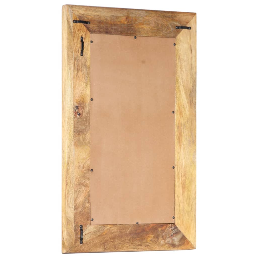 Spiegel Handgeschnitzt 50x50x2,6 cm Massivholz Mango