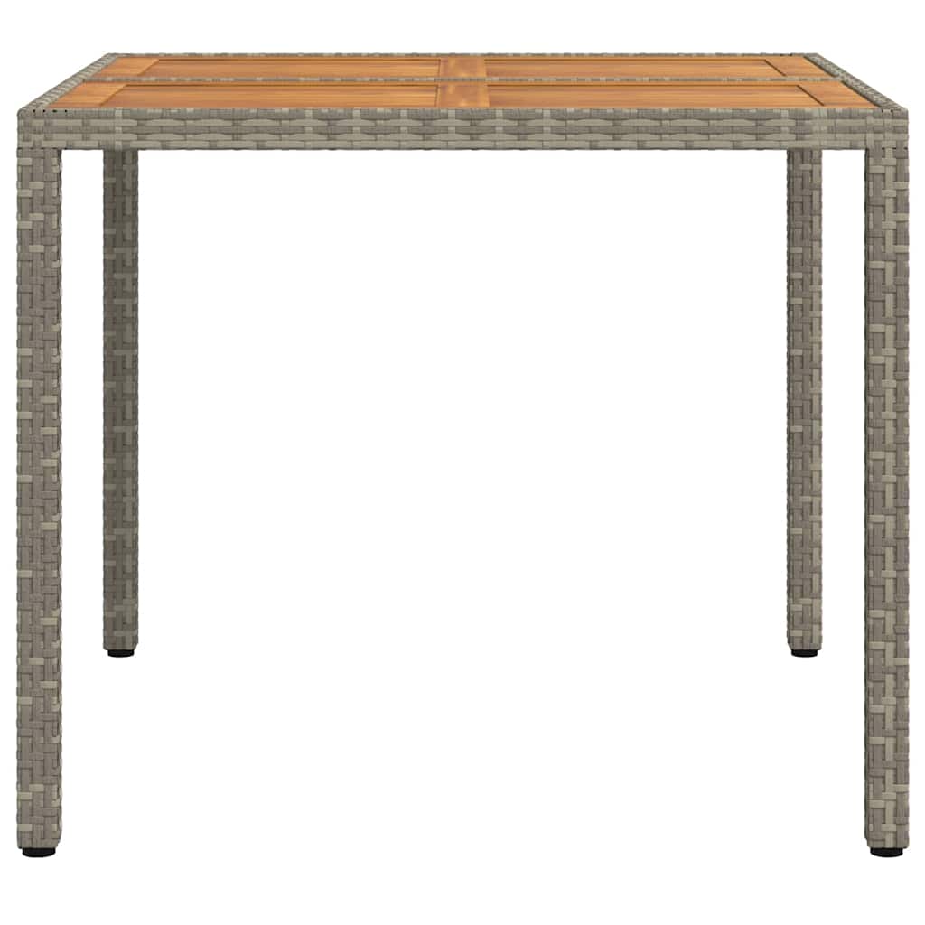 Gartentisch 150x90x75 cm Hartglas und Poly Rattan Grau