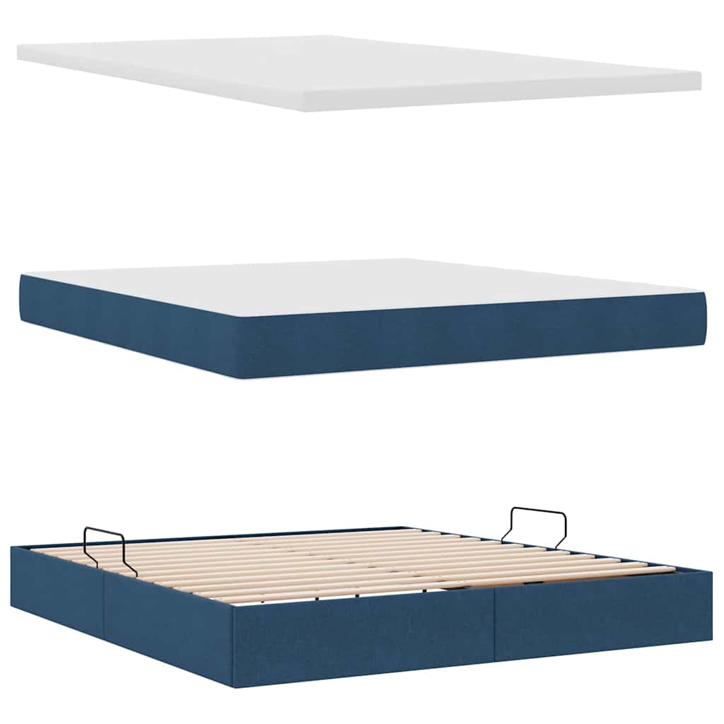 Aufbewahrungsbett mit Matratze Hellgrau 90 x 190 cm Polyester