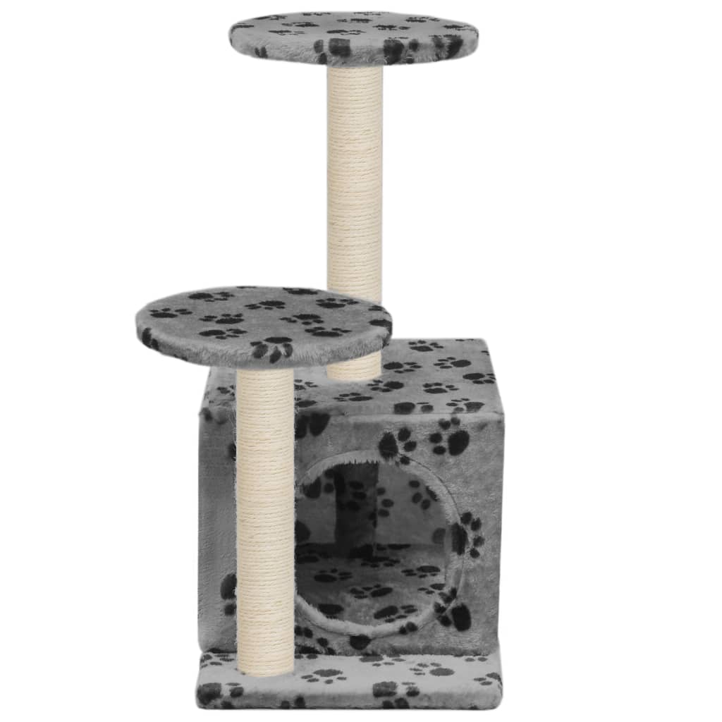 Katzenbaum mit Sisal-Kratzsäulen 60 cm Grau