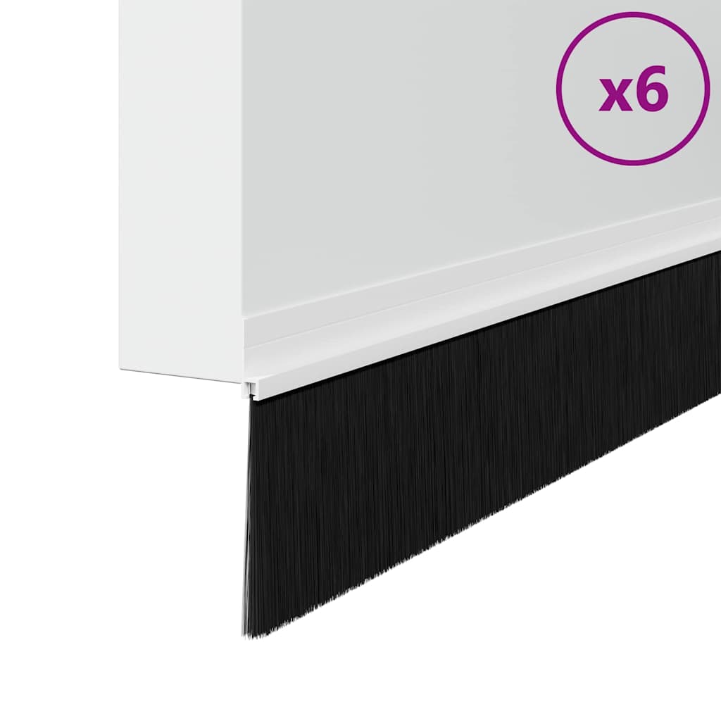 Selbstklebende Türbürstendichtungen 2 pcs Braun 100 cm