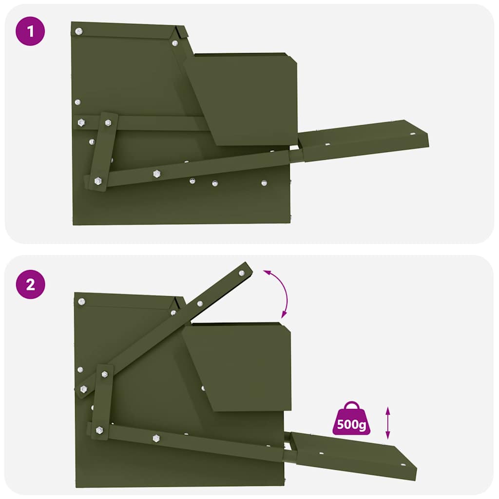 Hühnertretfeeder Schwarz 50 x 40 x 29 cm Kaltgewalzter Stahl