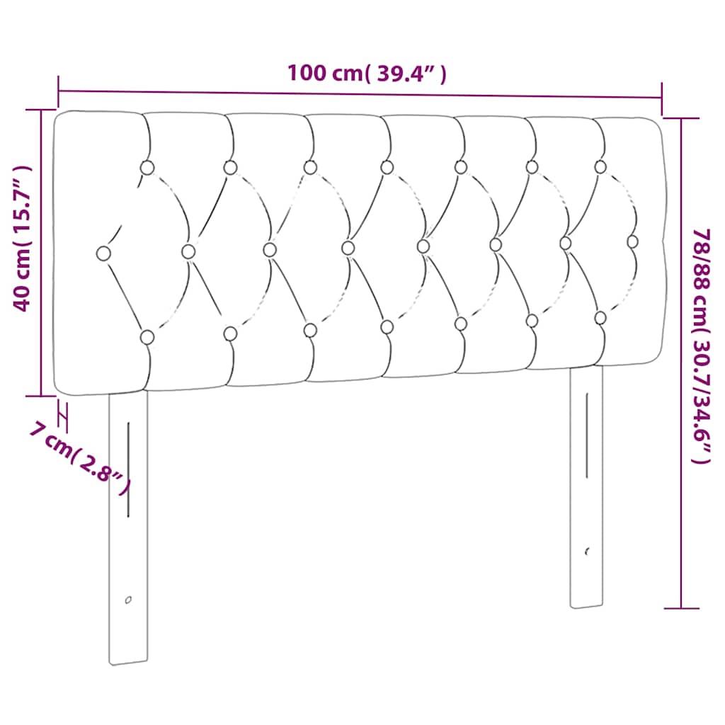 Kopfteil Hellgrau 80x7x118/128 cm Samt