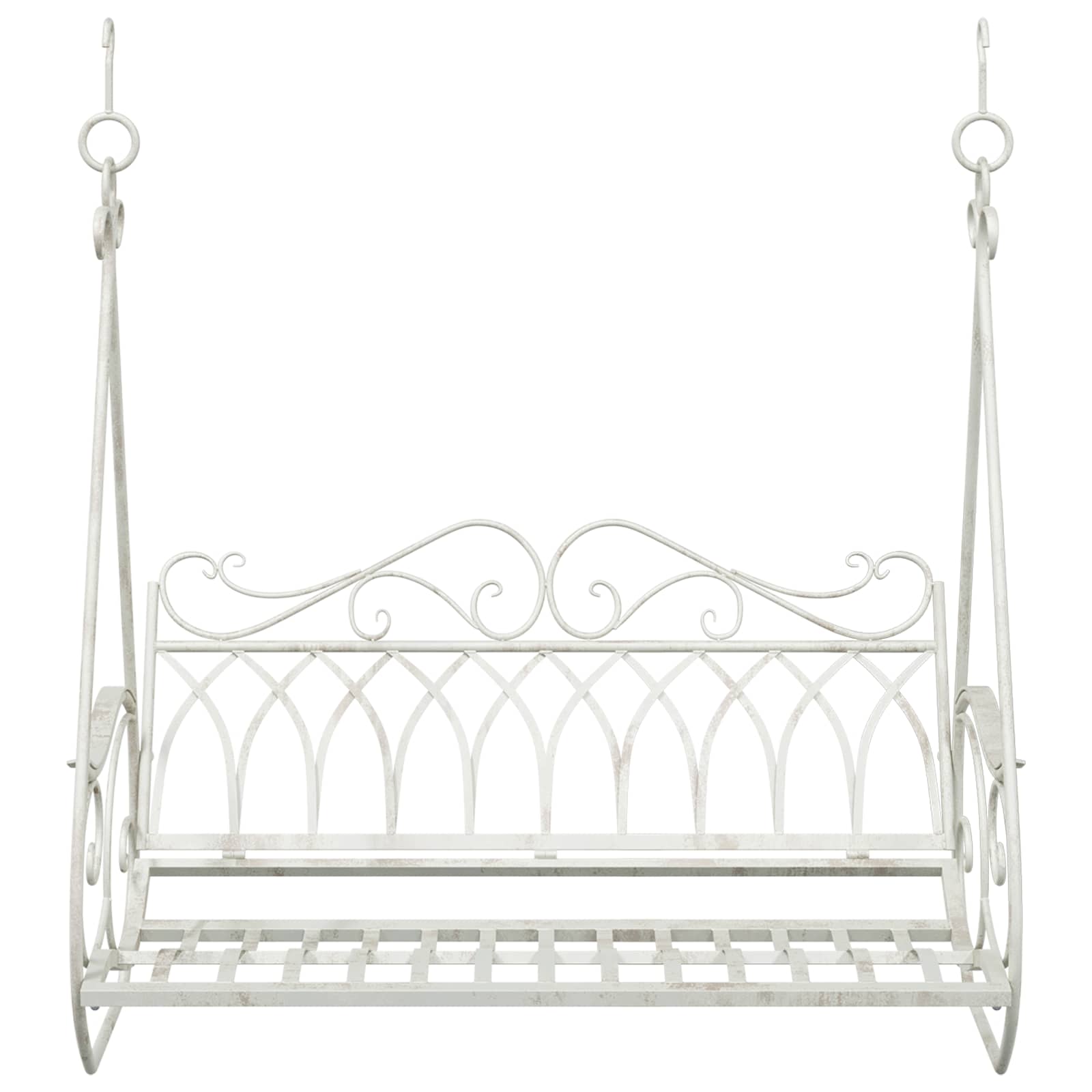 Schaukelbank Stahl 71 x 75 x 59 cm Antik Weiß