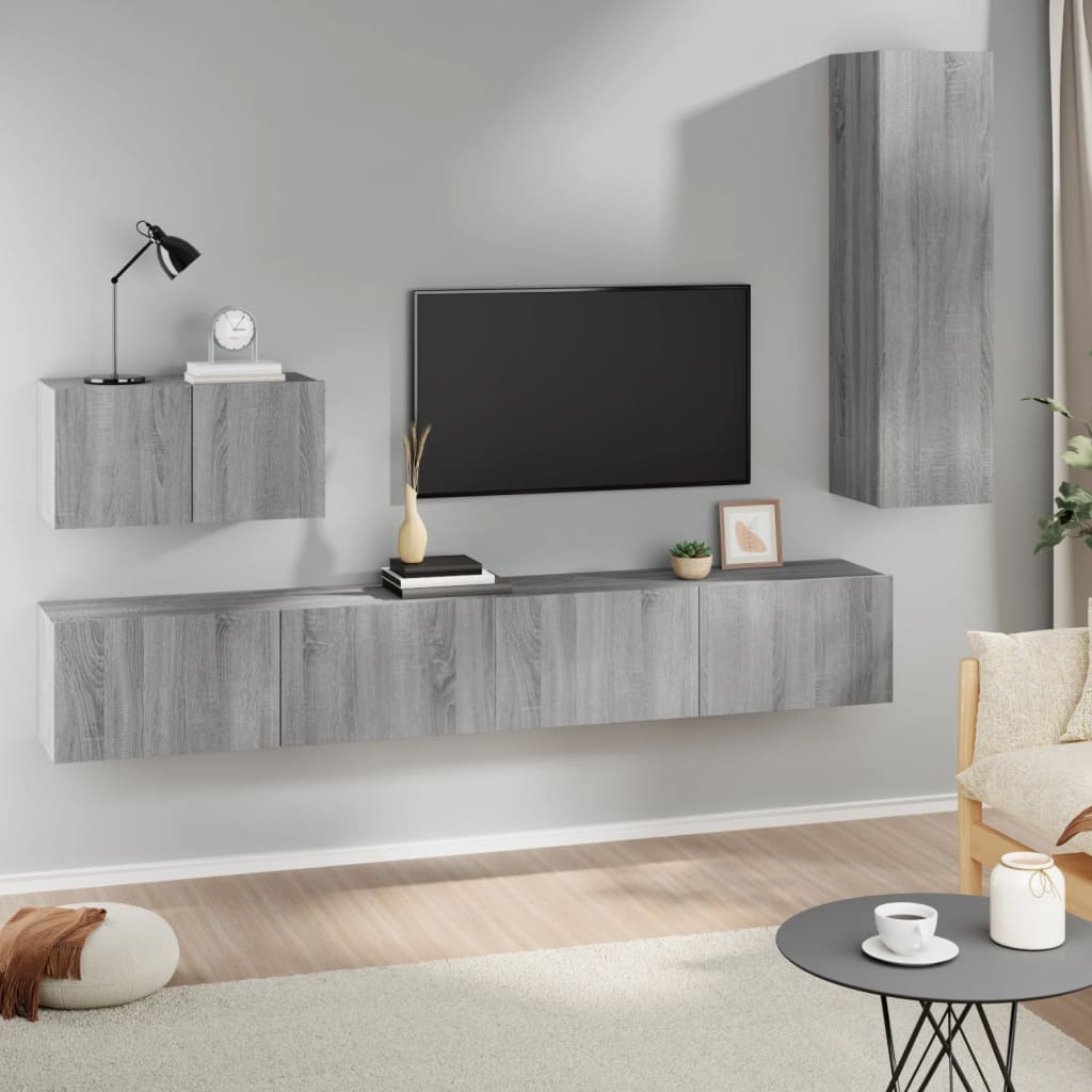 4-tlg. TV-Schrank-Set Sonoma-Eiche Holzwerkstoff
