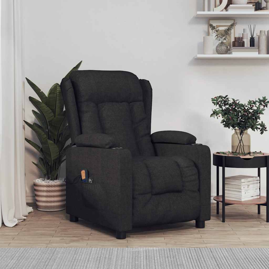Massagesessel Elektrisch Hellgrau Stoff