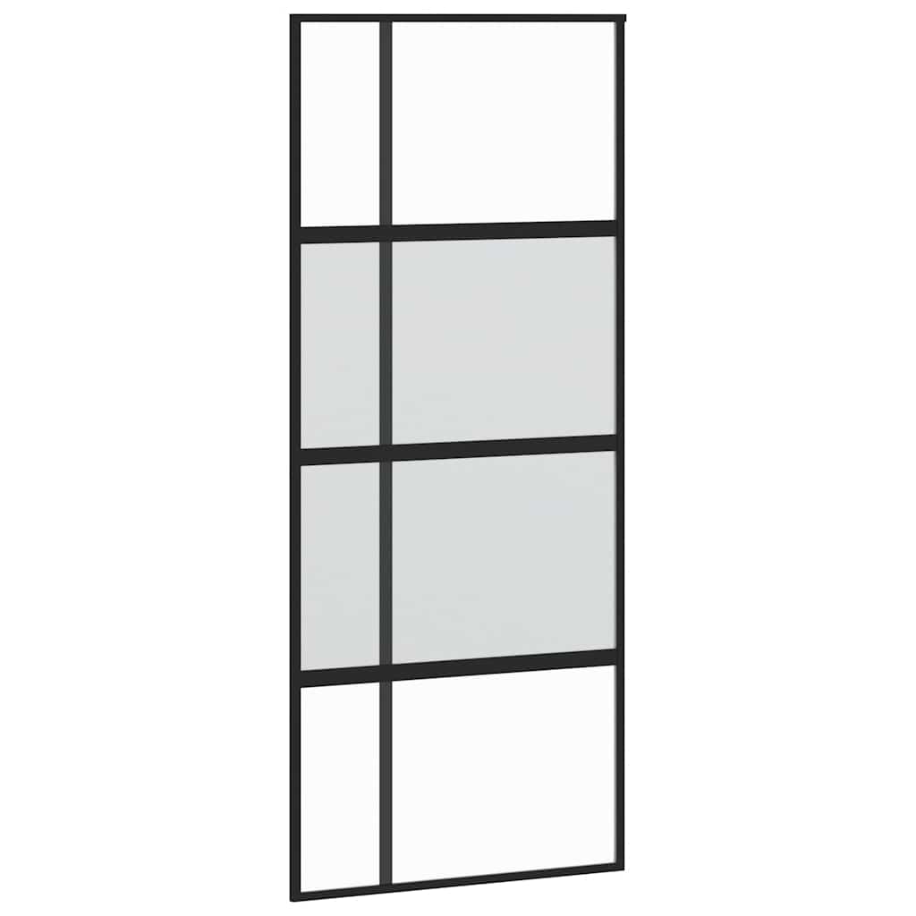 Schiebetür ESG-Glas und Aluminium 76x205 cm Schwarz