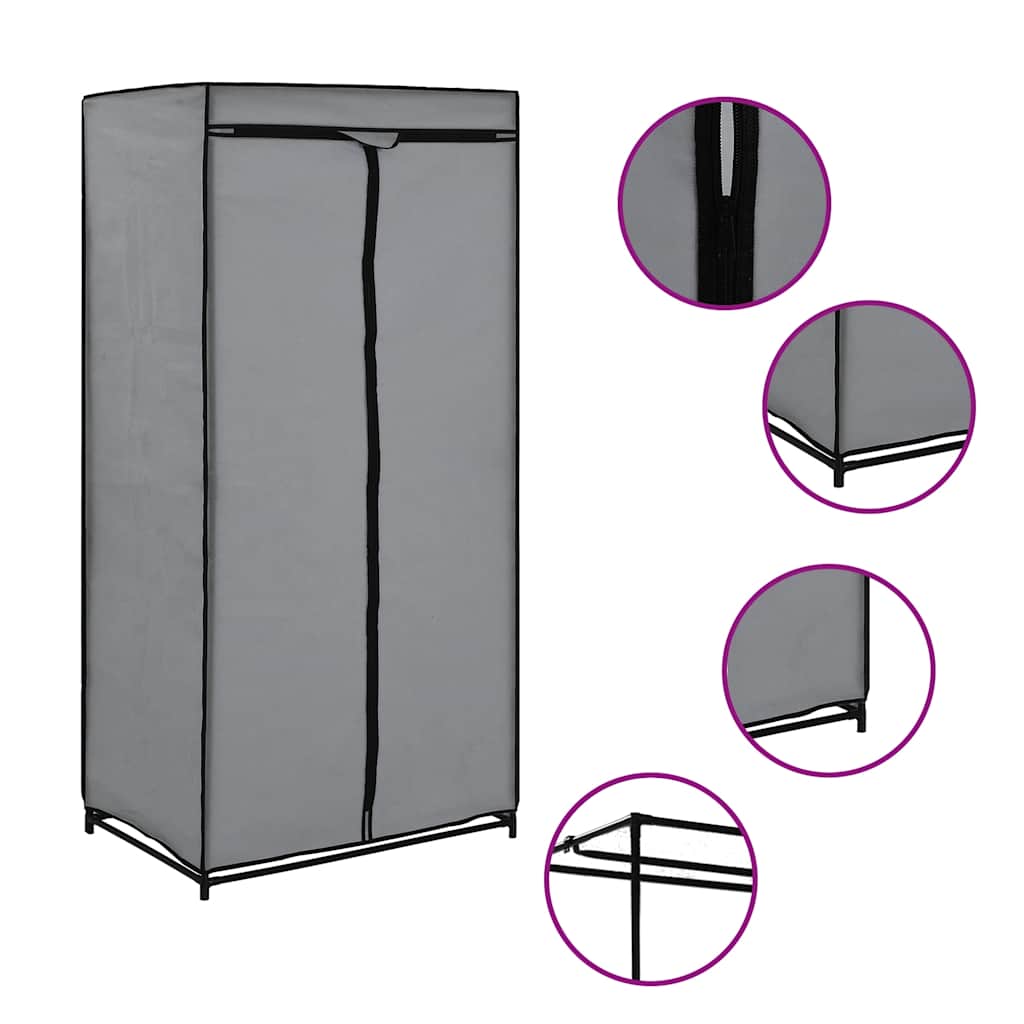 Kleiderschrank Schwarz 75×50×160 cm