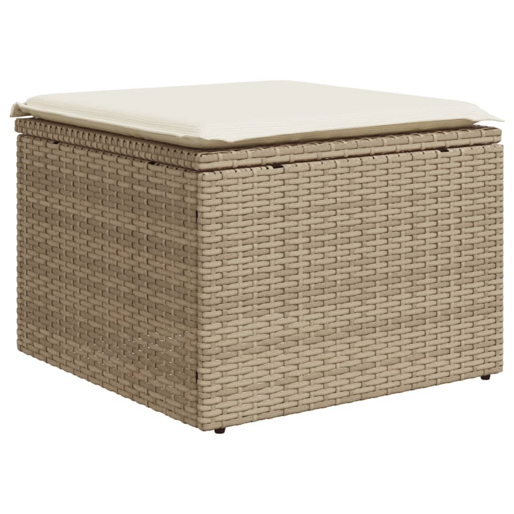 10-tlg. Garten-Sofagarnitur mit Kissen Schwarz Poly Rattan