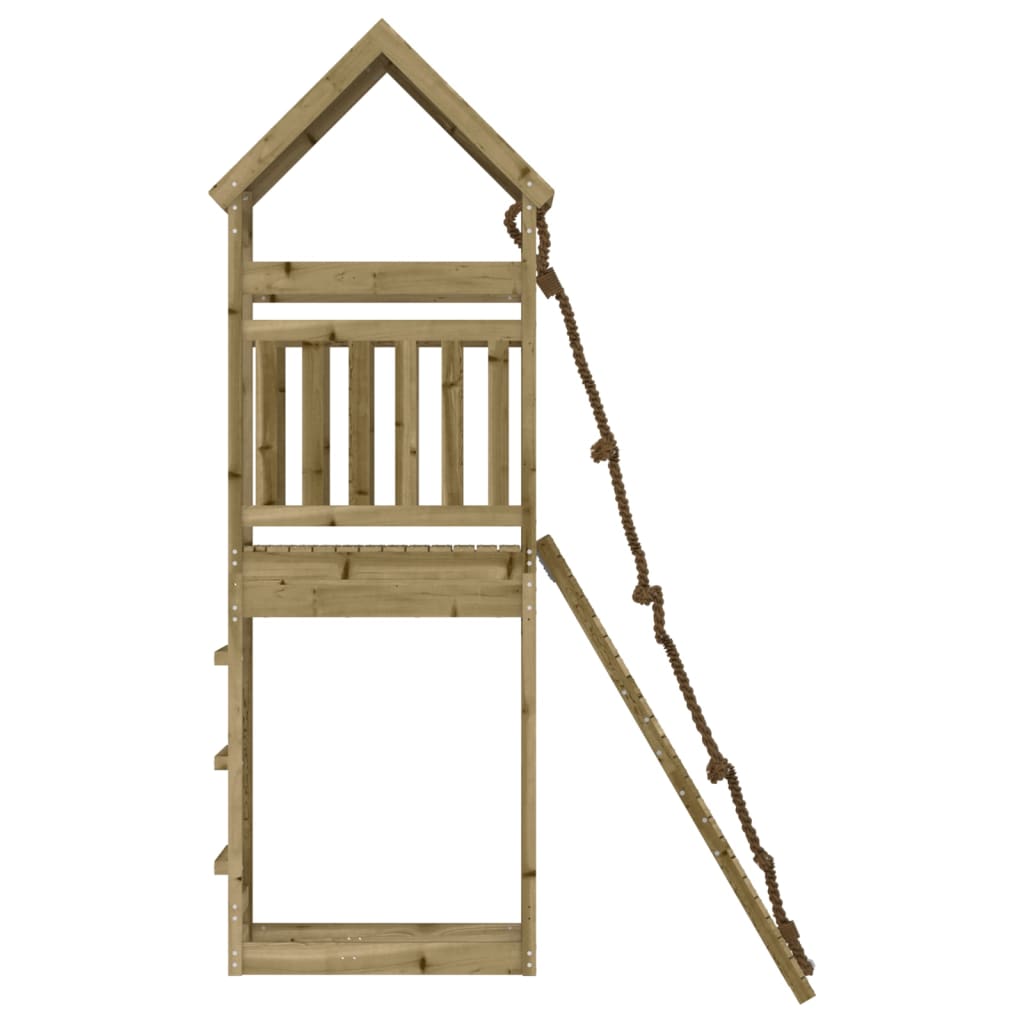 Spielturm mit Kletterwand Massivholz Kiefer