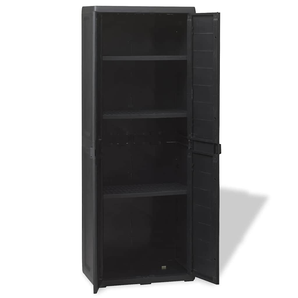 Gartenschrank mit 4 Böden Schwarz