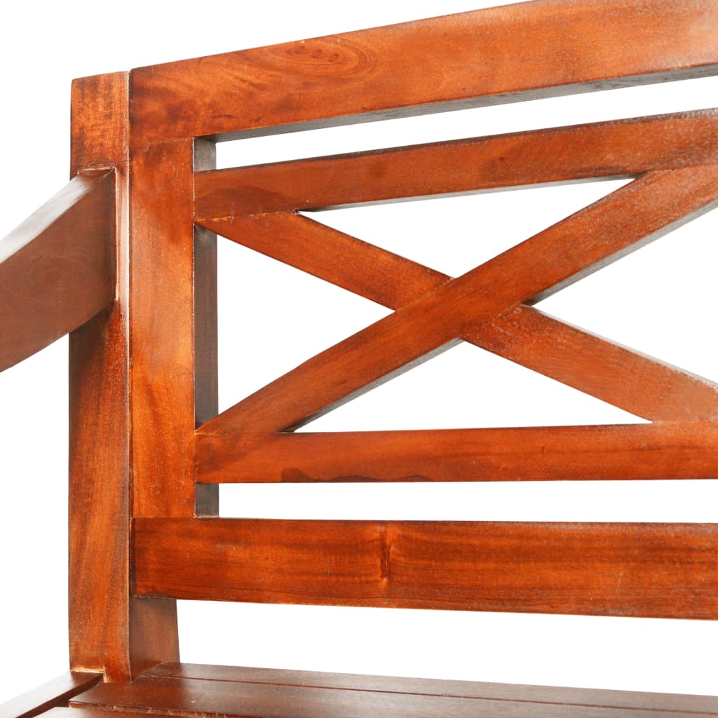 Batavia-Sitzbank 98 cm Mahagoni Massivholz Weiß
