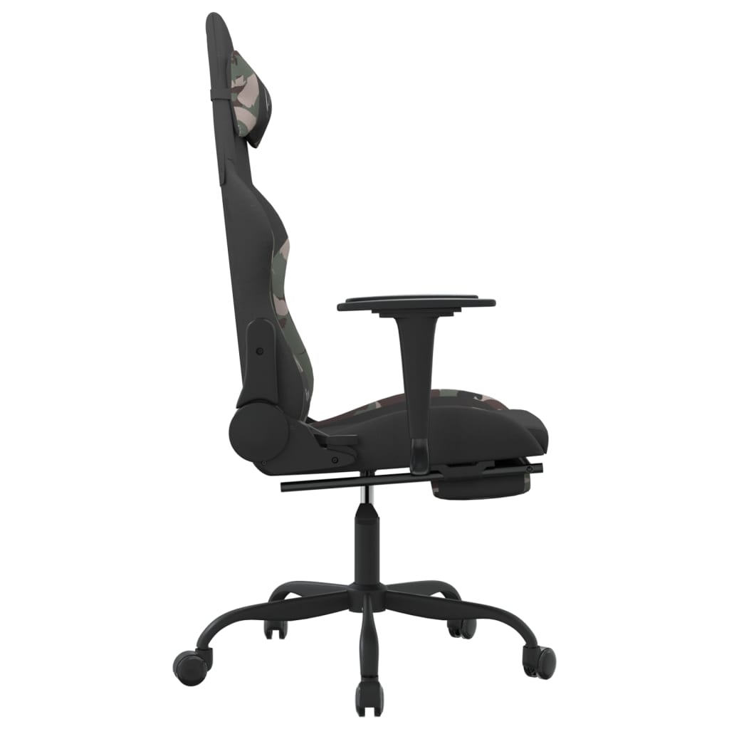 Gaming-Stuhl mit Massagefunktion Schwarz und Creme Stoff