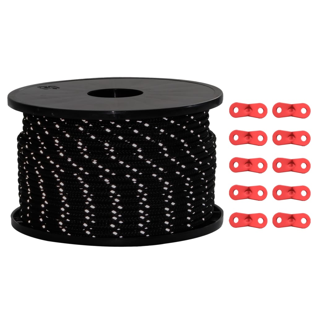 Zeltleine Reflektierend mit Seilspannern 50 m 3 mm