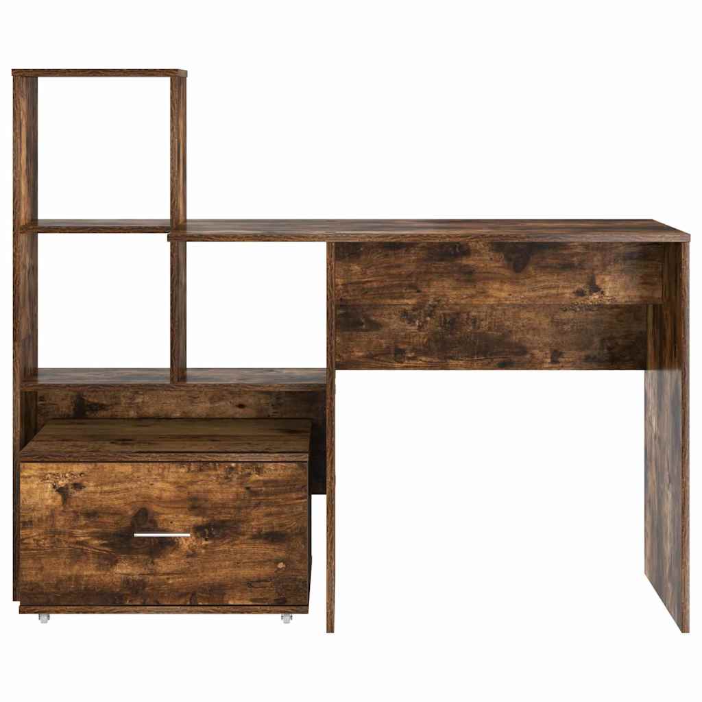 Schreibtisch mit Regal Weiß 131,5 x 50 x 106,5 cm Holzwerkstoff