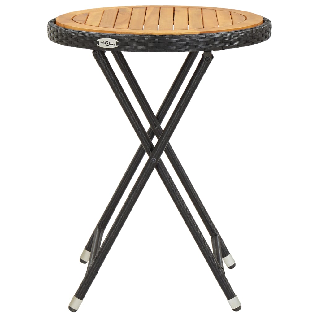 Beistelltisch Braun 60 cm Poly Rattan und Hartglas