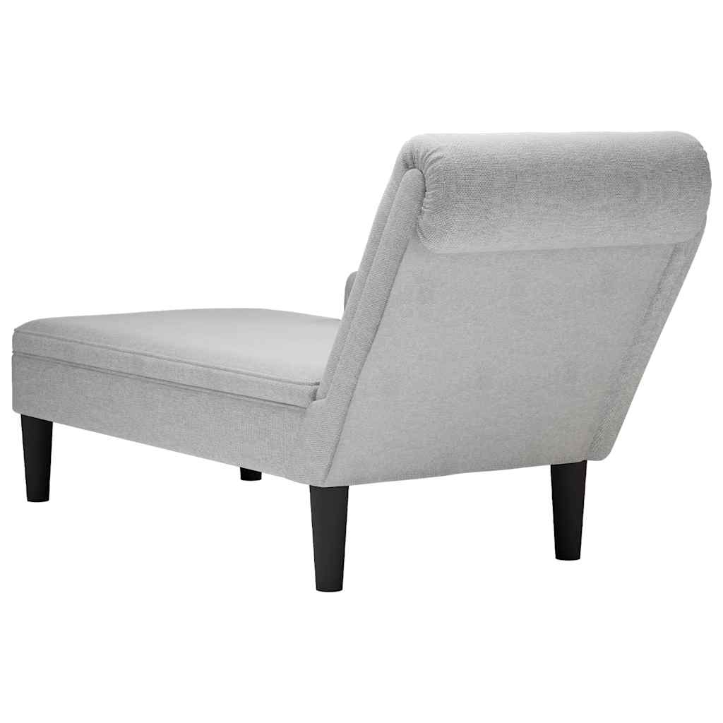 Chaiselongue mit Kissen und Rechter Armlehne Schwarz Stoff